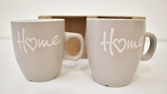 Porcelánový hrnek Home krémový, sada 2 ks II. jakost