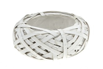 Proutěný květináč 18 cm, bílý