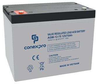 Baterie Conexpro AGM-12-75 VRLA AGM 12V/75Ah, T14