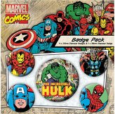 Set 5 placek - odznaků Marvel: Retro Hulk (průměr 2,5 cm|3,8 cm)