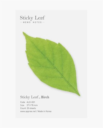 Kartki samoprzylepne - brzoza zielona S