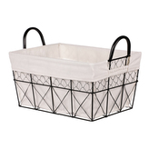 Koš kovový, s látkou.