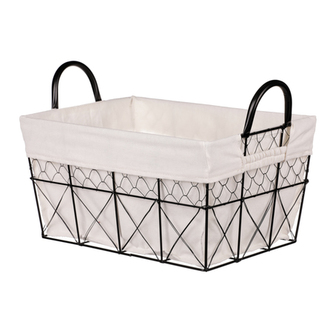 Koš kovový, s látkou.