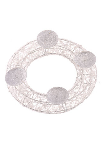 Svícen adventní kulatý, bílý.