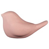 Ptáček keramický, lesklá růžová barva.