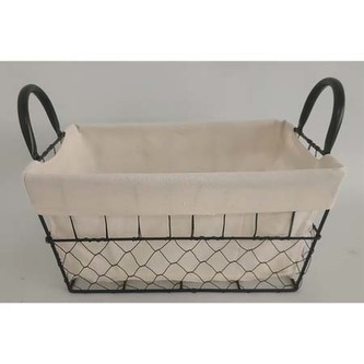 Koš kovový, s látkou.