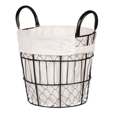 Koš kovový, s látkou.