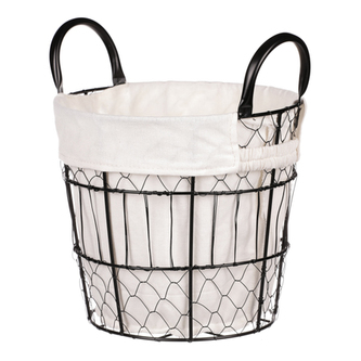 Koš kovový, s látkou.