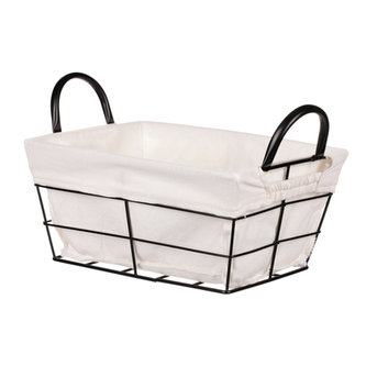 Koš kovový, s látkou.