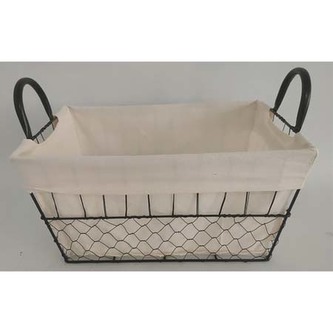 Koš kovový, s látkou.