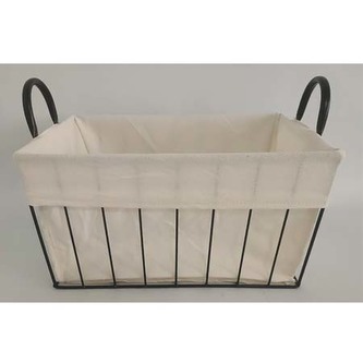 Koš kovový, s látkou.