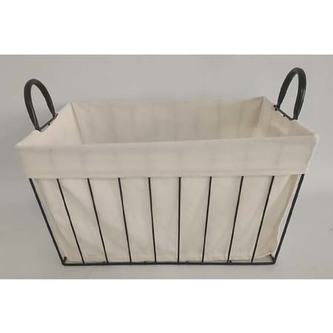 Koš kovový, s látkou.