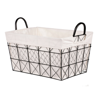 Koš kovový, s látkou.