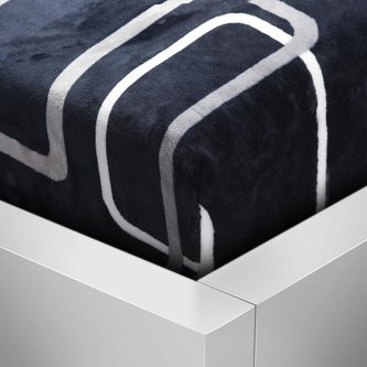 Prostěradlo Mikroflanel vzorované - čtverce černobílé - 90x200 cm