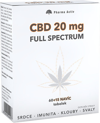 Pharma Activ CBD 20 mg Full Spectrum 60+15 tobolek