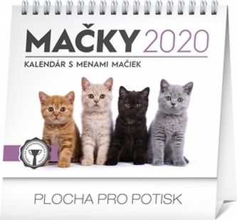 Stolový kalendár Mačky – s menami mačiek 2020