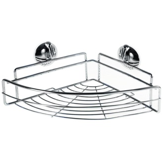 Polička koupelnová rohová chrom 31x23,5x8cm přísavná  AWD0344