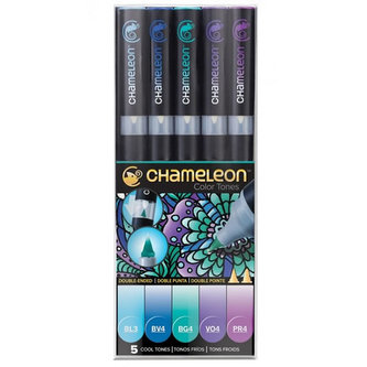 Set Chameleon tónovací fixy, 5ks - studené tóny