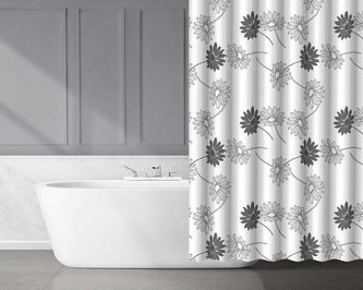 Závěs koupelnový 180x180cm dekor, PEVA dekor kvítek