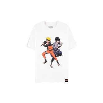 Tričko Naruto Shippuden - Naruto and Sasuke bílé M