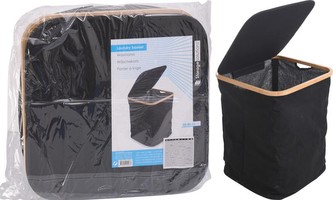 Koš na prádlo plátěný s bambusovým rámem