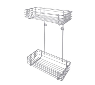 Polička koupelnová 2 patra chrom 24x12,5x36,5cm  AWD1312