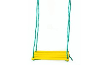 Houpačka dětská sedátko dřevo barevná 40x15 cm