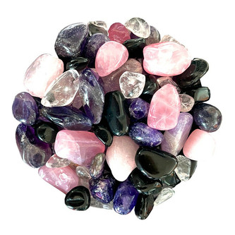 Jungle Way Mix polodrahokamů - křišťál, růženín, ametyst & onyx - 200 g