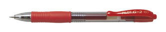 Gelové pero "G-2", červená, 0,32 mm, stiskací mechanismus, PILOT BL-G2-7-R