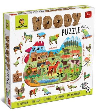 LUDATTICA Farma dřevěné puzzle 48 dílků