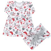 Kojenecké bavlněné šatičky s čelenkou New Baby Christmas - velikost 62 (3-6m)