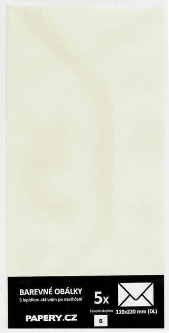barevná obálka 110x220 KRÉMOVÁ, 5 kusů, 100 gm2, olizová