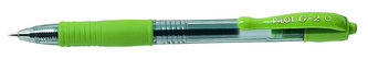 Gelové pero "G-2", světle zelená, 0,32 mm, stiskací mechanismus, PILOT