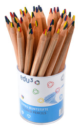 EDU3 Jumbo trojhranné pastelky P36, tuha 5 mm, duhové jádro v kelímku