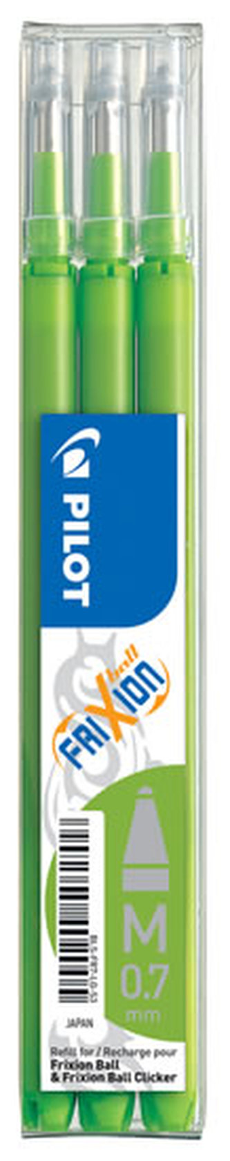 Náplň do rolleru "Frixion", světle zelená, 0,35mm, vymazatelná, 3ks, PILOT