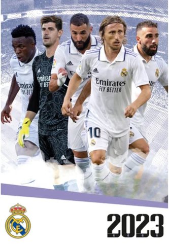 Oficiální nástěnný kalendář 2023: FC Real Madrid (A3 29,7 x 42 cm)