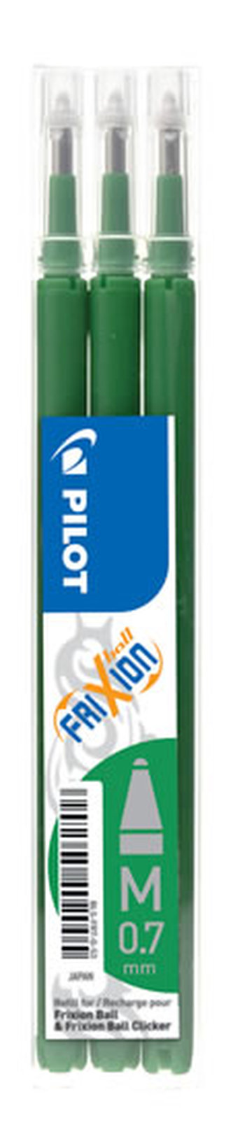 Náplň do rolleru "Frixion", zelená, 0,35mm, vymazatelná, 3ks, PILOT