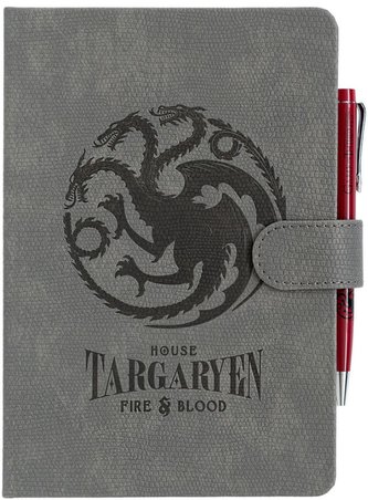 Poznámkový A5 blok s propiskou House of the Dragon|Rod draka: Targaryen (14,8 x 21 cm)