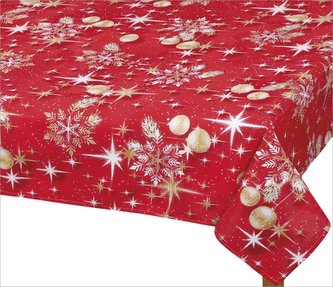 Ubrus  VÁNOCE - vánoční zlaté koule - 85x85 cm