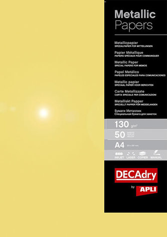 Metalický papír A4 130 g - zlatý 50 ks