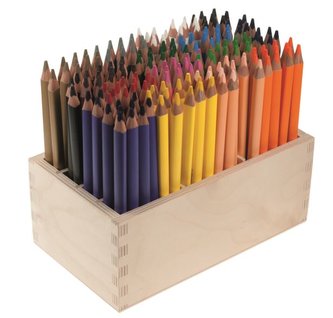 EDU3 Jumbo trojhranné pastelky H180, tuha 5 mm, 180ks/15 barev ve stojanu ze dřeva