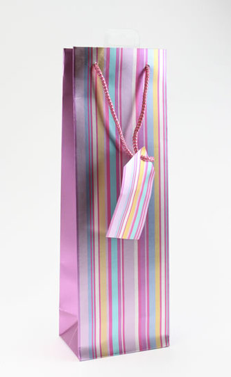 Taška lahev Proužky růžová