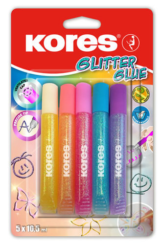 Kores - Kores Glitter glue pastel 5 x 10,5 ml