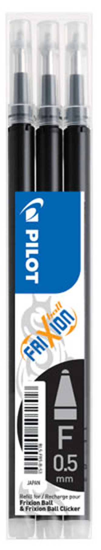 Náplň do rolleru "Frixion", černá, 0,5/0,25mm, vymazatelná, 3ks, PILOT