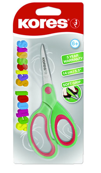 Kores Školní nůžky, soft úchop 140 mm
