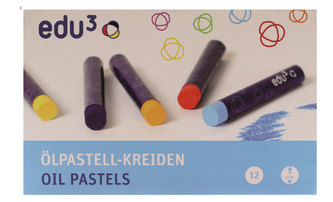 EDU3 Olejové pastely K12, 12 barev, baleno v papírové krabičce