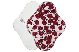 Slipová vložka (Bavlněné froté s PUL) - Červené kytičky (bavlněný úplet)