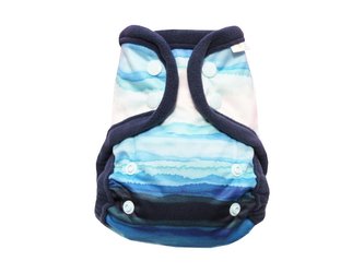 Svrchní kalhotky (S), bez křidélek - Modrá laguna PAT