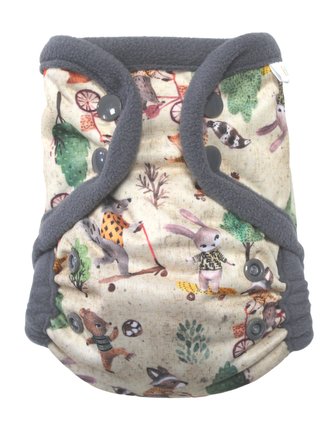 Svrchní kalhotky (S), bez křidélek - Vlk na koloběžce PAT