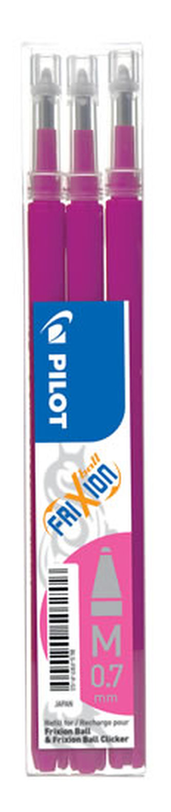 Náplň do rolleru "Frixion", růžová, 0,35mm, vymazatelná, 3ks, PILOT
